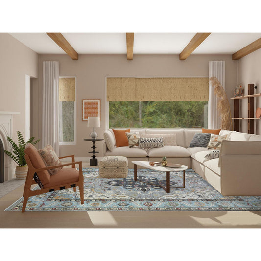 Heriz Wool Hand Knotted Rug Grey Light Blue 9.2X12.0 -O071132