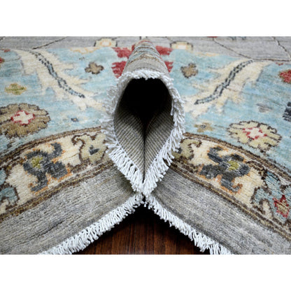 Heriz Wool Hand Knotted Rug Grey Light Blue 9.2X12.0 -O071132