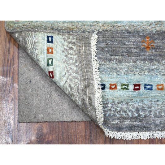 Tribal & Geometric Wool Hand Knotted Rug Grey No Border 3.3X4.9 -O071138