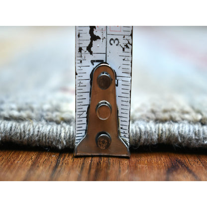 Tribal & Geometric Wool Hand Knotted Rug Grey No Border 3.3X4.9 -O071138