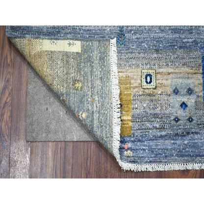 Tribal & Geometric Wool Hand Knotted Rug Grey No Border 3.0X5.0 -O071139