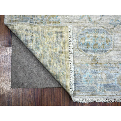 Oushak And Peshawar Wool Hand Knotted Rug Grey Blue 3.3X4.10 -O071162
