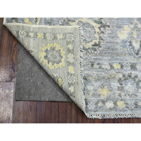 Oushak And Peshawar Wool Hand Knotted Rug Grey Gray 4.1X6.0 -O071191