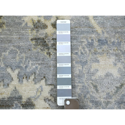 Oushak And Peshawar Wool Hand Knotted Rug Grey Gray 4.1X6.0 -O071191
