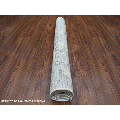 Oushak And Peshawar Wool Hand Knotted Rug Grey Gray 4.1X6.0 -O071191