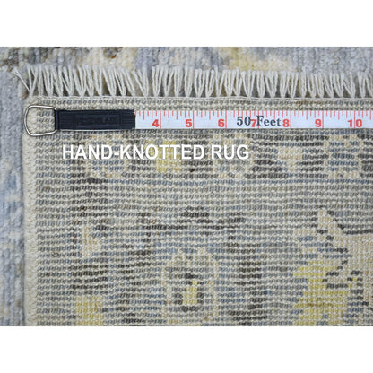 Oushak And Peshawar Wool Hand Knotted Rug Grey Gray 4.1X6.0 -O071191