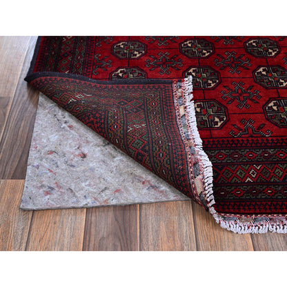 Tribal & Geometric Wool Hand Knotted Rug Red 2.9x4.4 -O0711