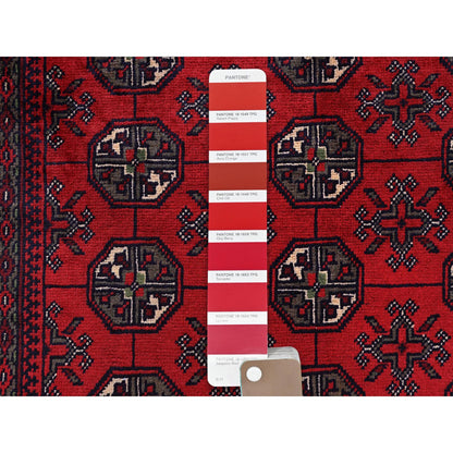 Tribal & Geometric Wool Hand Knotted Rug Red 2.9x4.4 -O0711
