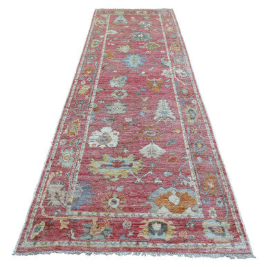 Oushak And Peshawar Wool Hand Knotted Rug Pink Pink 4.0X11.10 -O071213