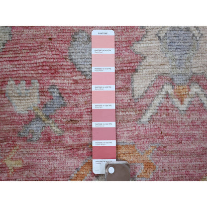 Oushak And Peshawar Wool Hand Knotted Rug Pink Pink 4.0X11.10 -O071213