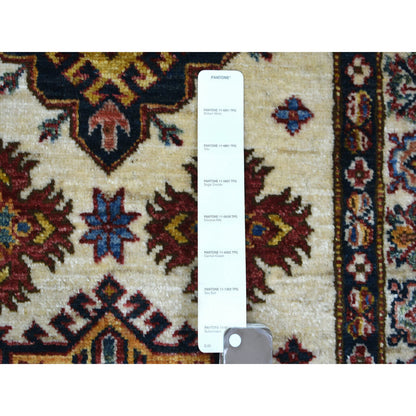 Kazak Wool Hand Knotted Rug Ivory Ivory 2.6X12.7 -O071216