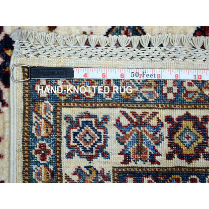 Kazak Wool Hand Knotted Rug Ivory Ivory 2.6X12.7 -O071216