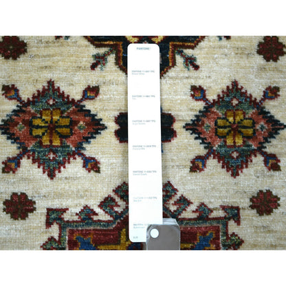 Kazak Wool Hand Knotted Rug Ivory Ivory 2.9X12.7 -O071219