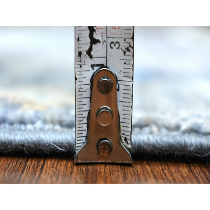 Tribal & Geometric Wool Hand Knotted Rug Grey No Border 2.7X9.8 -O071251