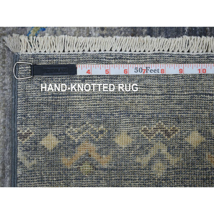 Tribal & Geometric Wool Hand Knotted Rug Grey No Border 2.7X9.8 -O071251