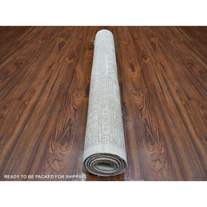 Oushak And Peshawar Wool Hand Knotted Rug Ivory Ivory 4.1X5.9 -O071259