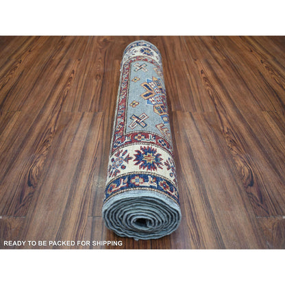 Kazak Wool Hand Knotted Rug Blue Ivory 2.7X9.10 -O071291