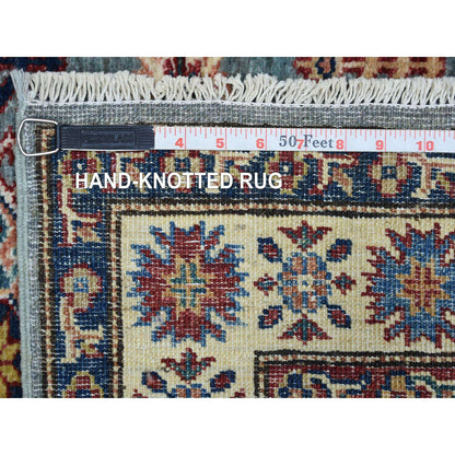 Kazak Wool Hand Knotted Rug Blue Ivory 2.7X9.10 -O071291