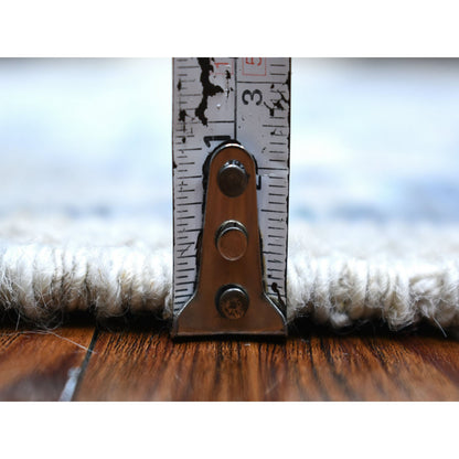 Oushak And Peshawar Wool Hand Knotted Rug Grey Navy Blue 3.1X11.9 -O071329