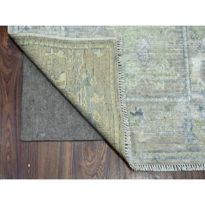 Oushak And Peshawar Wool Hand Knotted Rug Grey Gray 2.9X19.5 -O071331