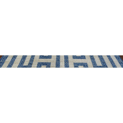 Oushak And Peshawar Wool Hand Knotted Rug Blue Denim Blue 9.2X11.9 -O071348