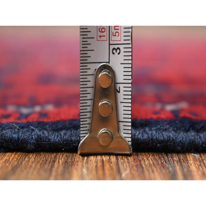 Tribal & Geometric Wool Hand Knotted Rug Red Red 2.7X13.0 -O071372