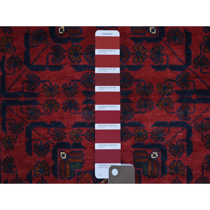 Tribal & Geometric Wool Hand Knotted Rug Red Red 2.7X9.7 -O071373