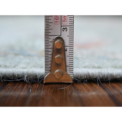 Oushak And Peshawar Wool Hand Knotted Rug Grey Gray 4.0X11.10 -O071393