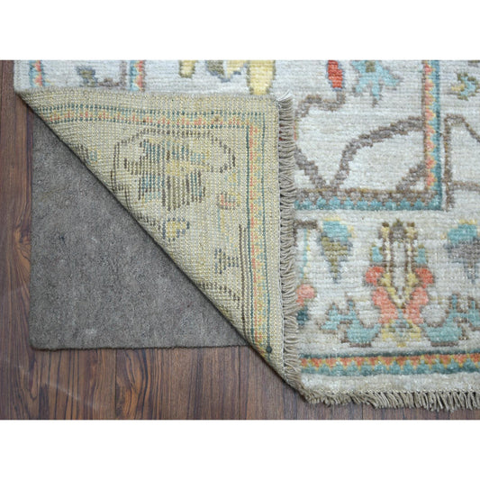 Oushak And Peshawar Wool Hand Knotted Rug Grey Gray 2.6X16.1 -O071412