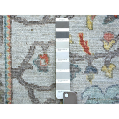 Oushak And Peshawar Wool Hand Knotted Rug Grey Gray 2.6X16.1 -O071412