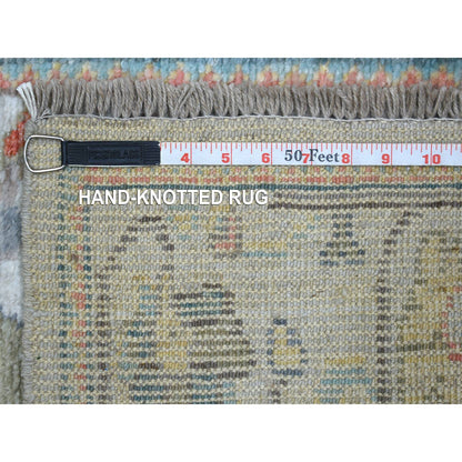 Oushak And Peshawar Wool Hand Knotted Rug Grey Gray 2.6X16.1 -O071412