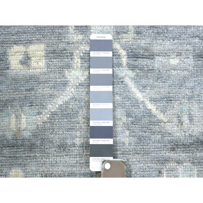 Oushak And Peshawar Wool Hand Knotted Rug Grey Gray 2.8X11.7 -O071416
