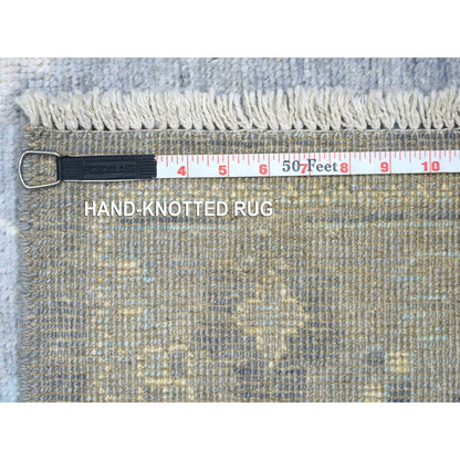 Oushak And Peshawar Wool Hand Knotted Rug Grey Gray 2.8X11.7 -O071416
