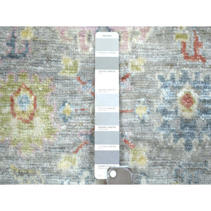 Oushak And Peshawar Wool Hand Knotted Rug Grey Gray 2.6X9.5 -O071418