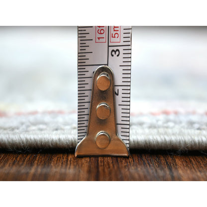 Oushak And Peshawar Wool Hand Knotted Rug Grey Gray 2.6X9.5 -O071418