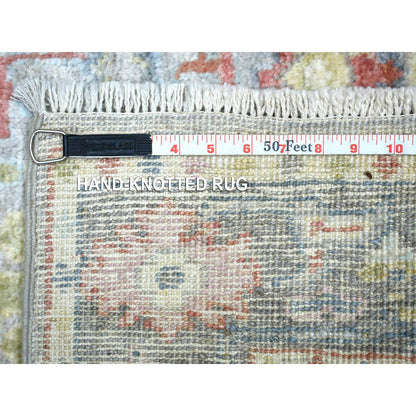 Oushak And Peshawar Wool Hand Knotted Rug Grey Gray 2.6X9.5 -O071418