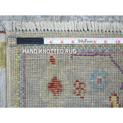 Oushak And Peshawar Wool Hand Knotted Rug Grey Gray 2.5X9.8 -O071424