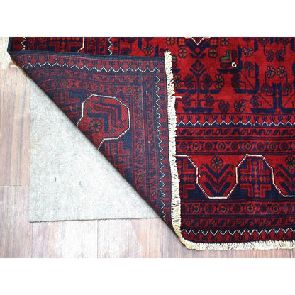 Tribal & Geometric Wool Hand Knotted Rug Red Red 5.5X7.8 -O071450