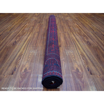 Tribal & Geometric Wool Hand Knotted Rug Red Red 5.5X7.8 -O071450