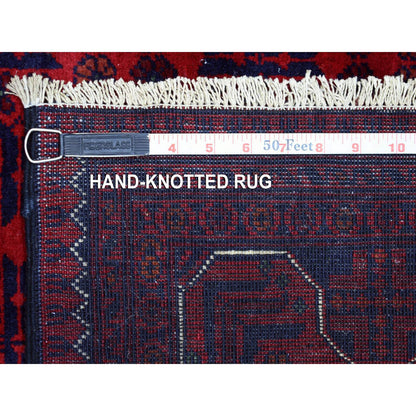 Tribal & Geometric Wool Hand Knotted Rug Red Red 5.5X7.8 -O071450