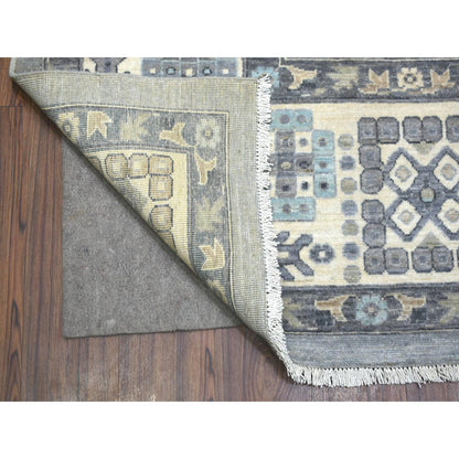 Oushak And Peshawar Wool Hand Knotted Rug Grey Ivory 9.0X12.0 -O071451