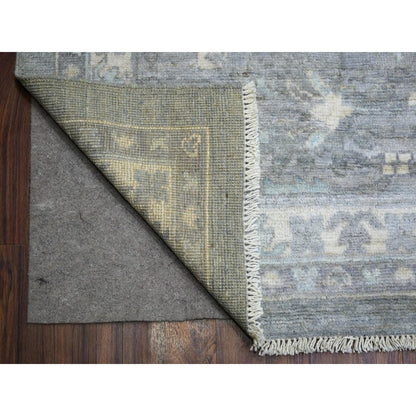 Oushak And Peshawar Wool Hand Knotted Rug Grey Gray 12.0X15.2 -O071479