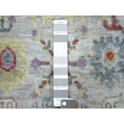 Oushak And Peshawar Wool Hand Knotted Rug Grey Gray 2.8X9.10 -O071504