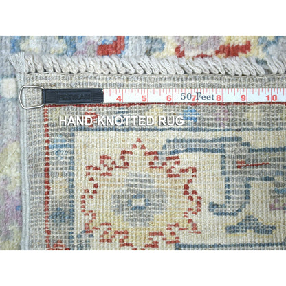 Oushak And Peshawar Wool Hand Knotted Rug Grey Gray 2.8X9.10 -O071504