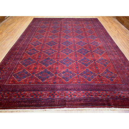 Tribal & Geometric Wool Hand Knotted Rug Red Red 9.8X13.1 -O071538
