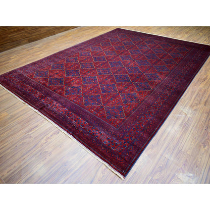 Tribal & Geometric Wool Hand Knotted Rug Red Red 9.8X13.1 -O071538
