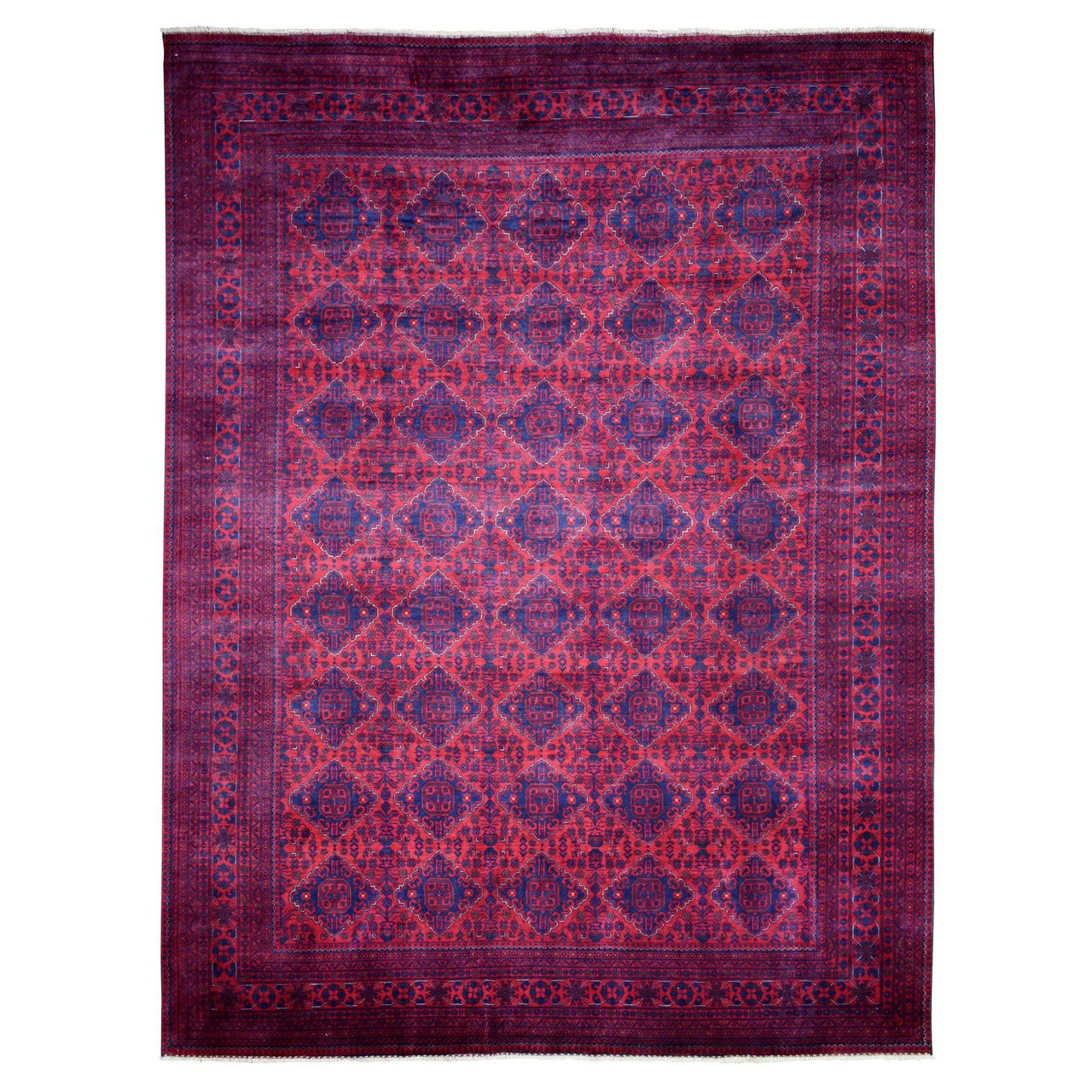 Tribal & Geometric Wool Hand Knotted Rug Red Red 9.7X12.9 -O071539