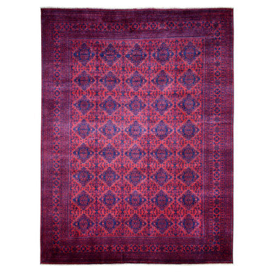 Tribal & Geometric Wool Hand Knotted Rug Red Red 9.7X12.9 -O071539