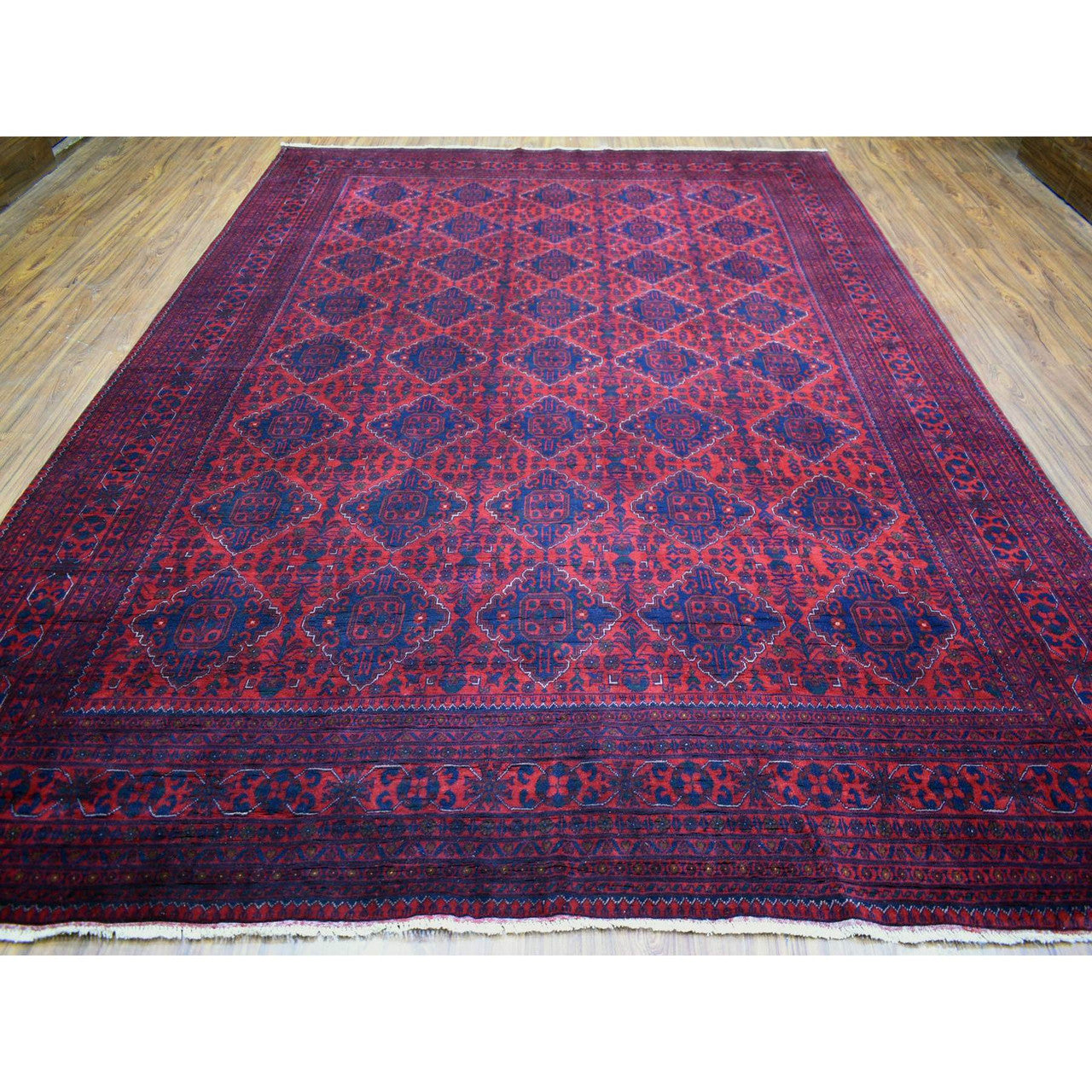 Tribal & Geometric Wool Hand Knotted Rug Red Red 9.7X12.9 -O071539