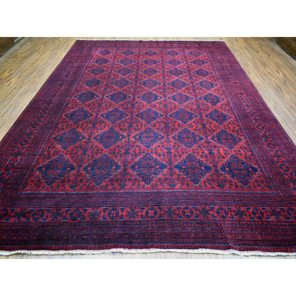 Tribal & Geometric Wool Hand Knotted Rug Red Red 9.7X12.9 -O071539